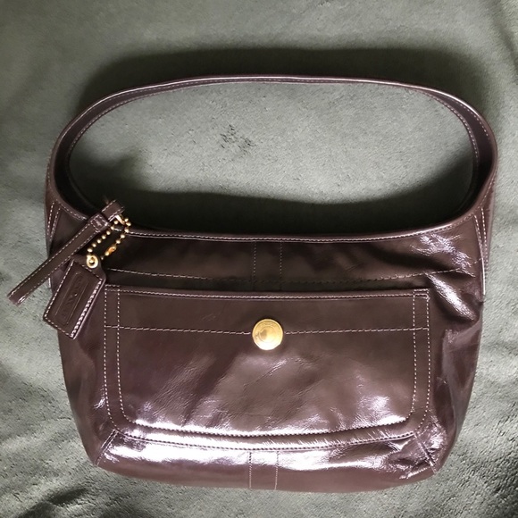 Coach Handbags - Vintage Coach Brown Patent Leather Shoulder Bag